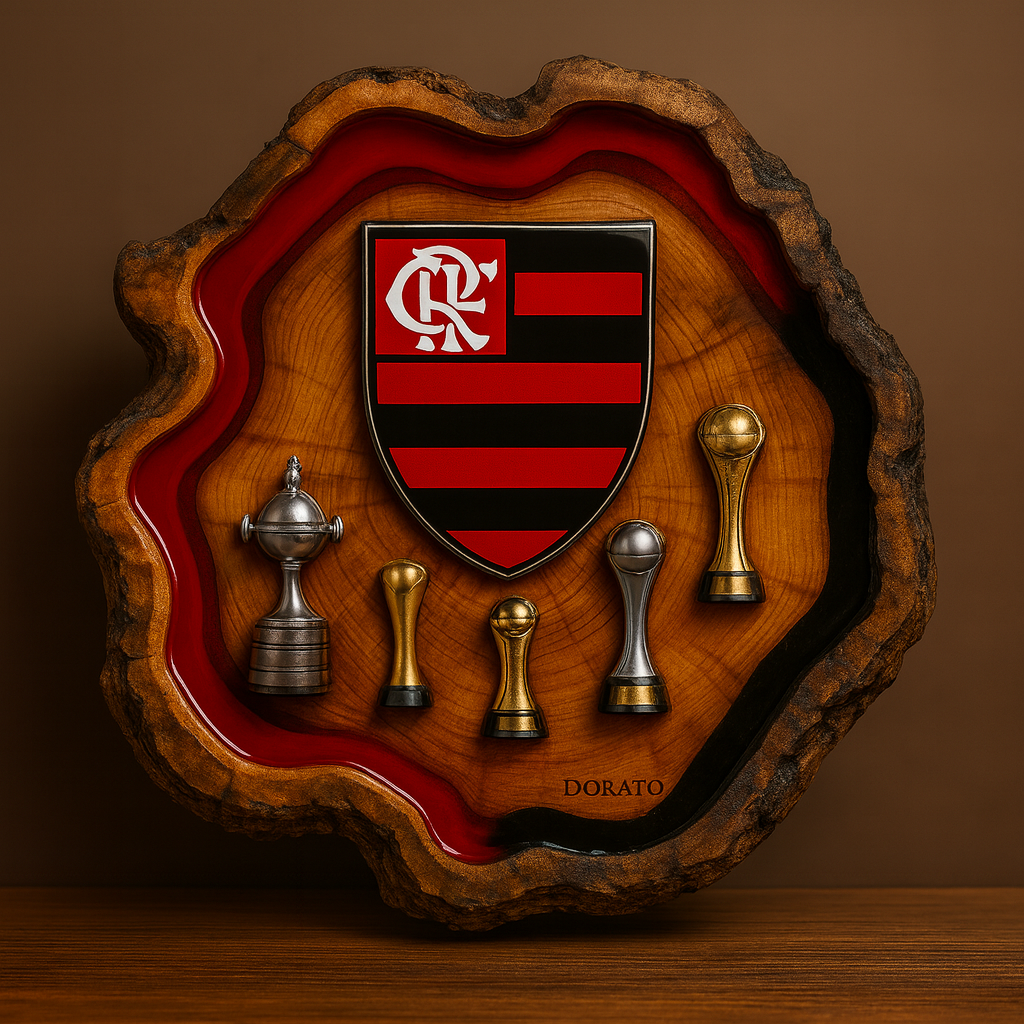 Tábua Rústica Personalizada - Flamengo + Kit Churrasqueiro