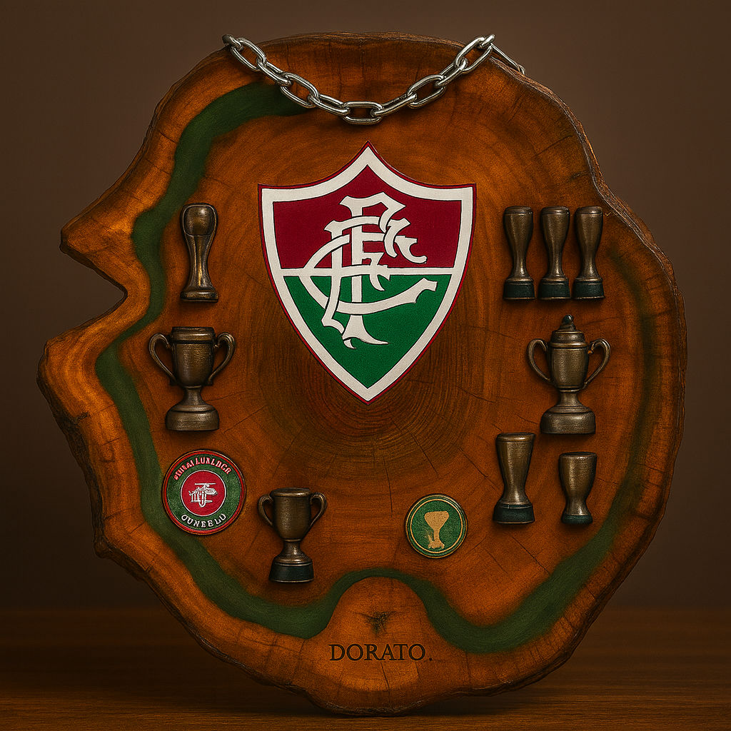 Tábua Rústica Personalizada - Fluminense + Kit Churrasqueiro