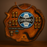 Tábua Rústica Personalizada - Grêmio + Kit Churrasqueiro