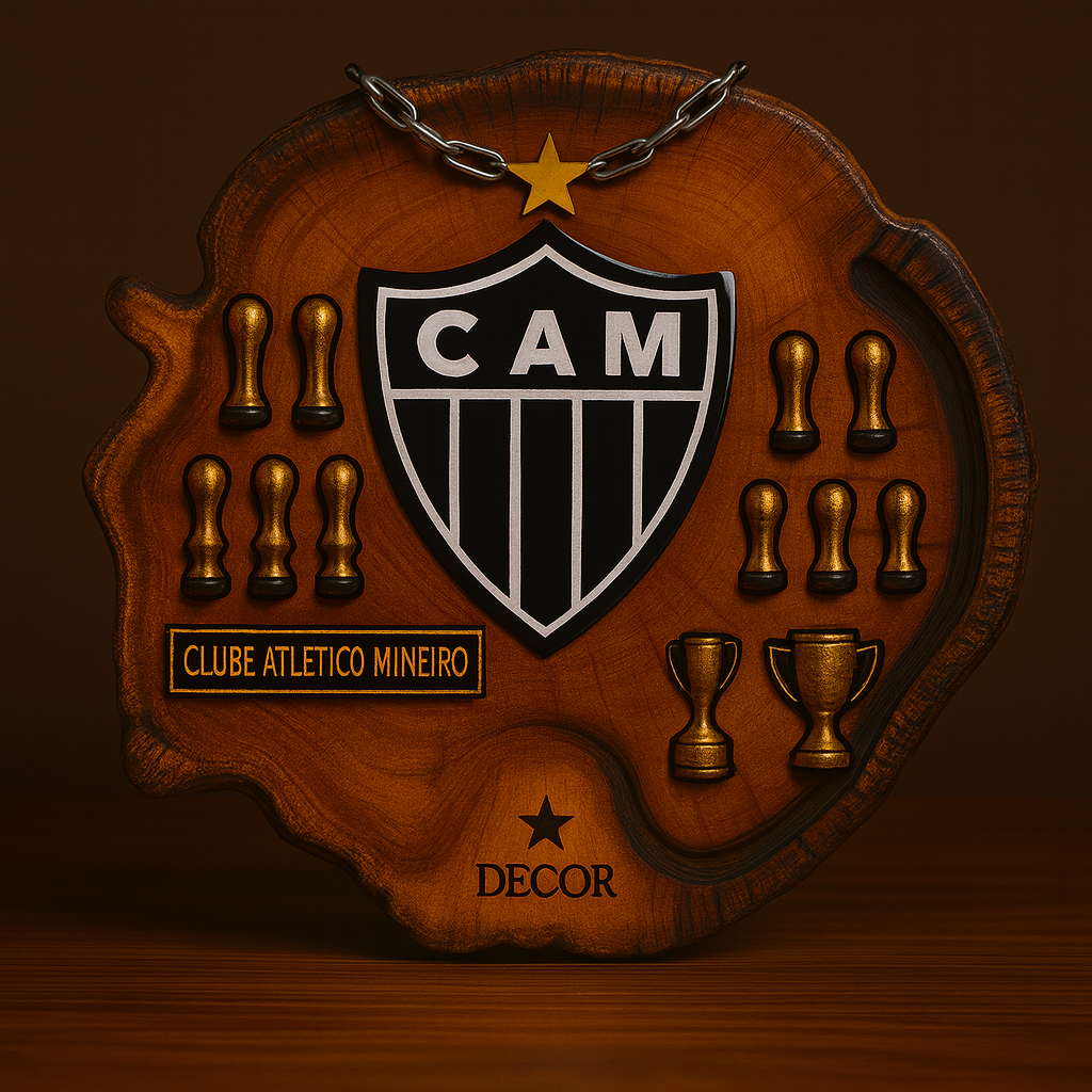 Tábua Rústica Personalizada - Atlético Mineiro + Kit Churrasqueiro