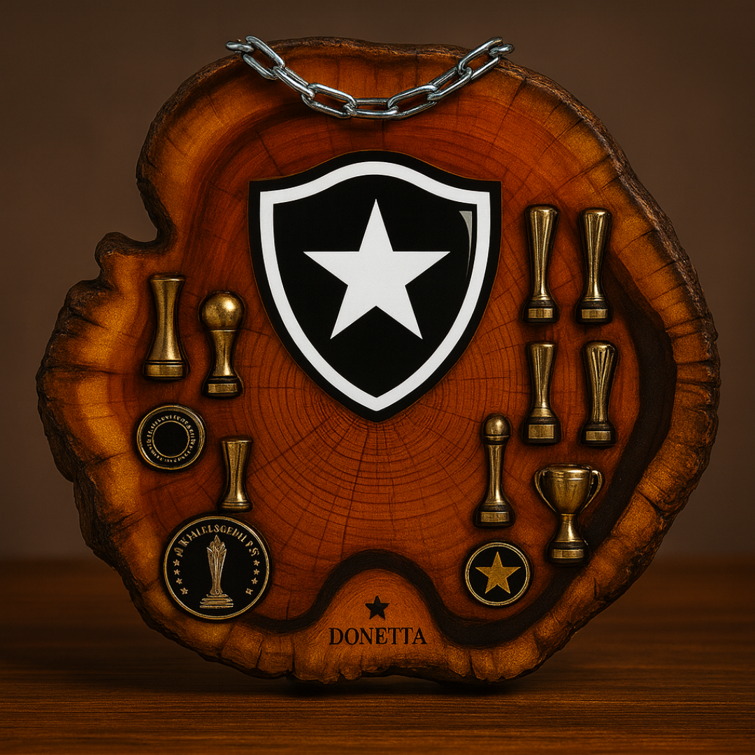 Tábua Rústica Personalizada - Bota Fogo + Kit Churrasqueiro