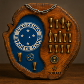Tábua Rústica Personalizada - Cruzeiro + Kit Churrasqueiro